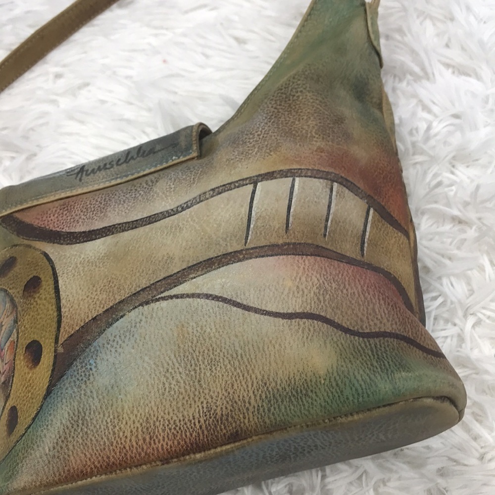 Anuschka Hand Painted Leather Crossbody Purse - Picture 15 of 16